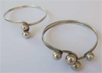 Two 1970's sterling silver bangles 30g