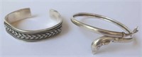 Two sterling silver bangles 68g total
