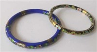 Two vintage Chinese cloisonne bangles 7.5cm