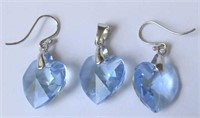 Swarovski sterling silver blue crystal earrings