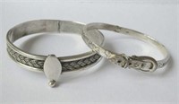 Sterling silver buckle bangle with Egyptian bangle
