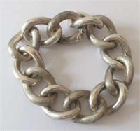 Italian sterling silver large curb link bracelet