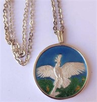 Australian Cockatoo 999 bullion silver pendant