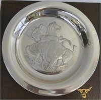 Cased sterling silver dish 'Plains Hunter'