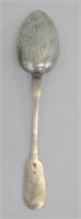 Russian silver engraved spoon 21cm 75g