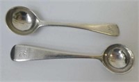 Pair William IV sterling silver mustard spoons