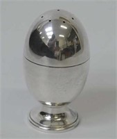 Egg shape sterling silver pepper pot