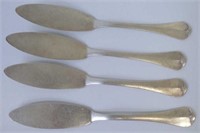 Set four Korean silver fish knives 210g