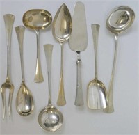 Eight 19thC Austrian 800 silver serving utensils
