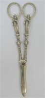 Pair 19thC Judaica sterling silver grape scissors