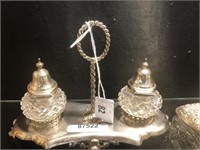 SILVER PLATED INKWELL STAND