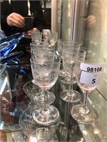 8 CRYSTAL SHERRY GLASSES