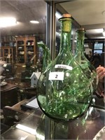 GREEN GLASS VINTAGE BOTTLE