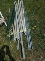 Steel fence posts, PVC piping, conduit