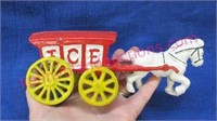 cast iron "ice" wagon & horse