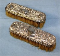 Two Sterling Covered Shoe Brushes 2X