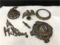 LOT 6 ASSORTED ANTIQUE BRASS LAMPS