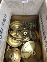 Assorted Antique Brass OIL LAMP PARTS