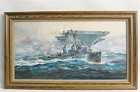 Ruben Lopez oil on canvas Warships