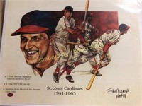 Stan Musial signed print,