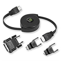 Retractable Hdmi Cable With 3 Adapter Tips