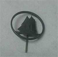 Unique Silver Bluenose Pin Made From Canadian