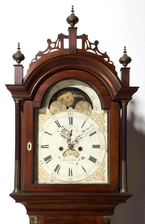 Detail of Aaron Willard tall-case clock
