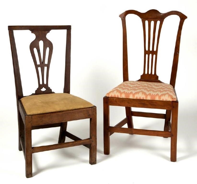 Selection of Southern seating furniture, including a Roanoke River Basin (VA/NC) Chippendale walnut side chair with early surface