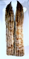 6 Foot Long x 6 Inch Wide Real Fur Scarf Vintage