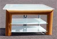 Glass & Wood Display Television Table Z-Line