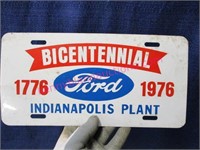 metal "1976 ford indy plant" license plate
