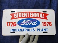 metal "1976 ford indy plant" license plate