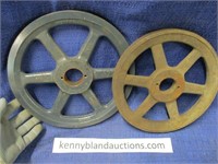 2 vintage browning iron wheels (9.5in & 10.5in)