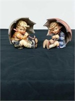 Umbrella boy and girl Hummel figurines