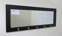 13.5" x 36" hall mirror with coat hooks