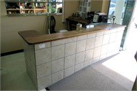 L-Shape wooden check out counter,