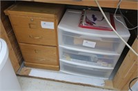Oak 2-drawer letter file cabinet with large