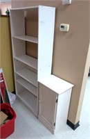 Lot - 31" Bookshelf and 17" 1 door cabinet