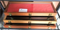 Lot - 3 wooden jewelry display cases