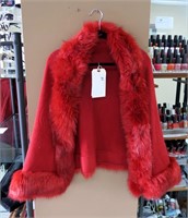 New - Red fur trimmed cape