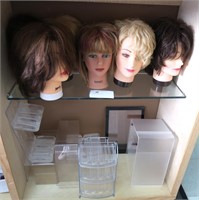 Lot - 6 Hair training models with