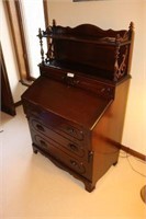 Mahogany Drop Front Chest w/Gallery