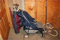 Set of Golf Clubs, Stroller, Queen Vacuum Cleaner