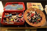 Hot Wheels w/Case, Basket of Mini Toy Vehicles