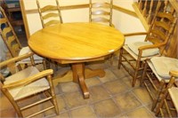 Round Wood Pedestal Table
