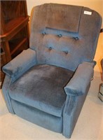 Blue Upholstered Power Lift Chair