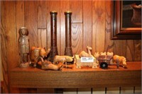 Selection of Wood Carved Animals