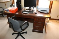 Desk and Swivel Office Chair