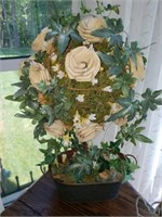 Natural Home Decor Topiary with Sweetgrass Roses