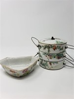 Antique Chinese Stacking Bowls and Petal Bowl